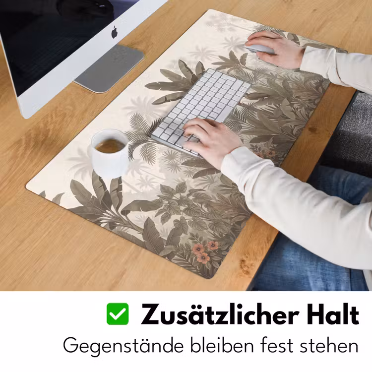 Vogel - Jungle - Tropisch - Illustratie - Groen Muismat XXL klein -ysfeer3_duits