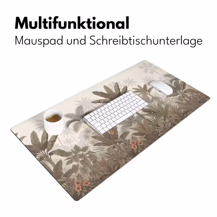 Vogel - Jungle - Tropisch - Illustratie - Groen Muismat XXL klein -ysfeer4_duits