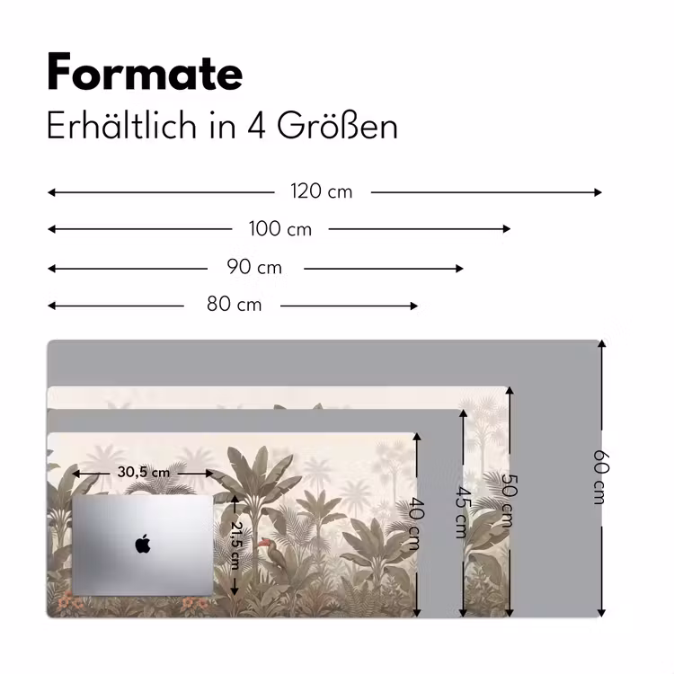 Vogel - Jungle - Tropisch - Illustratie - Groen Muismat XXL klein -ysfeer5_duits