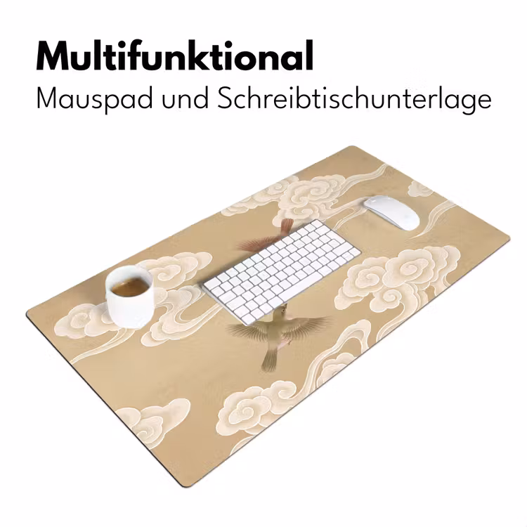 Vogels - Vliegen - Beige Muismat XXL klein -ysfeer4_duits