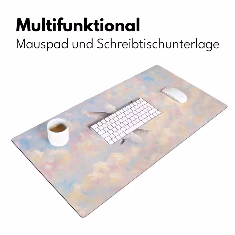 Vogel - Vliegend - Lucht - Modern - Pastel Muismat XXL klein -ysfeer4_duits