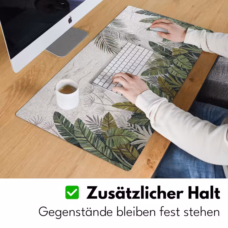 Vogel - Vliegend - Tropisch - Mozaïek - Groen Muismat XXL klein -ysfeer3_duits