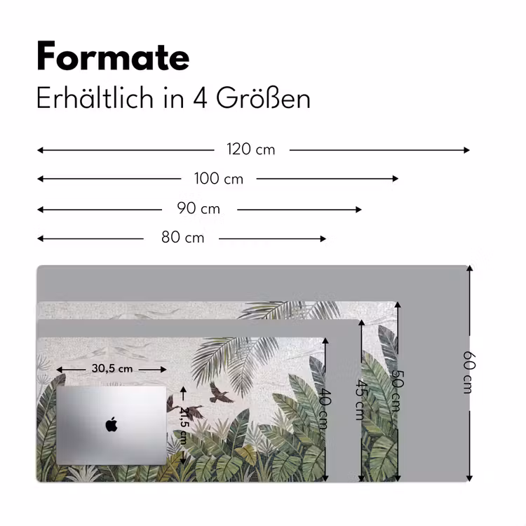 Vogel - Vliegend - Tropisch - Mozaïek - Groen Muismat XXL klein -ysfeer5_duits