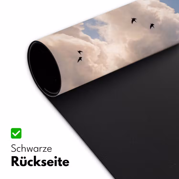 Vogel - Vlucht - Wolken - Natuur - Blauw Muismat XXL klein -ysfeer2_duits