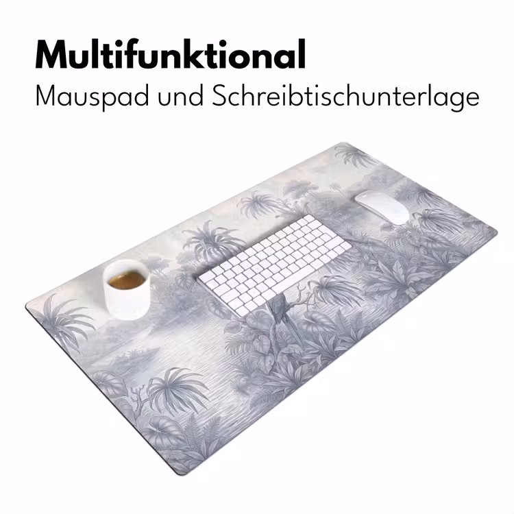 Vogel - Rivier - Tropisch - Illustratie - Blauw Muismat XXL klein -ysfeer4_duits