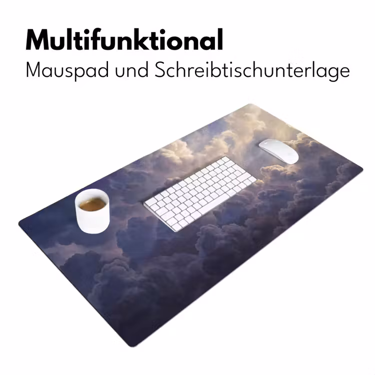 Vogel - Vliegend - Natuur - Wit - Wolken Muismat XXL klein -ysfeer4_duits