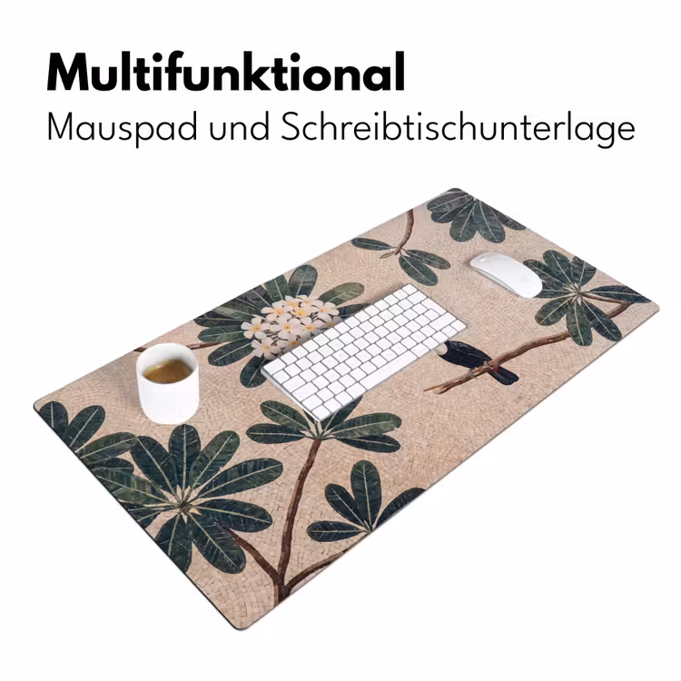 Vogel - Mozaïek - Tropisch - Natuur - Kleurrijk Muismat XXL klein -ysfeer4_duits