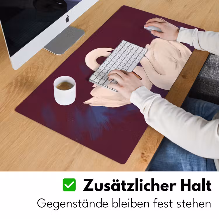Schreibtischunterlage - Vogel – Paar – Liebe – Abstrakt – Weiß - Vogel - Koppel - Liefde - Abstract - Wit Muismat XXL klein