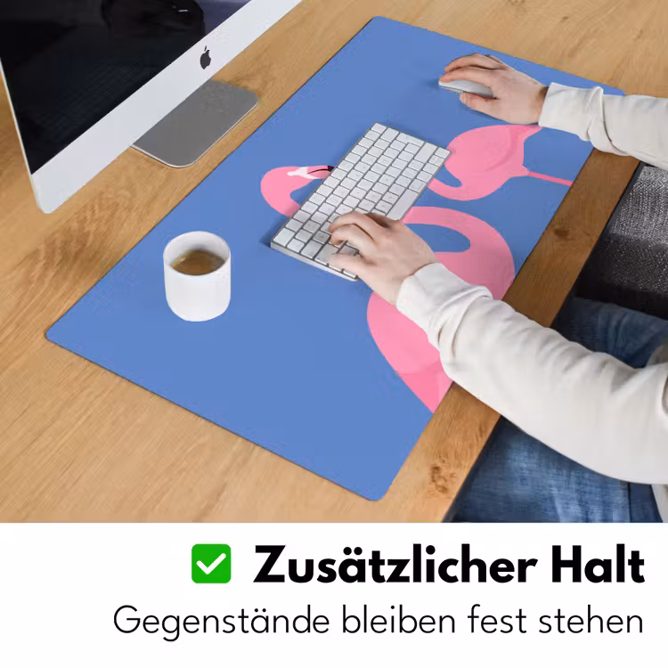 Schreibtischunterlage - Vogel – Paar – Tiere – Modern – Rosa - Vogel - Paar - Dieren - Modern - Roze Muismat XXL klein