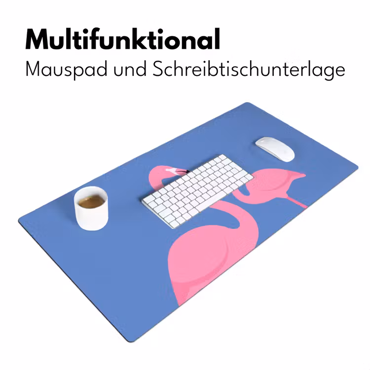 Schreibtischunterlage - Vogel – Paar – Tiere – Modern – Rosa - Vogel - Paar - Dieren - Modern - Roze Muismat XXL klein