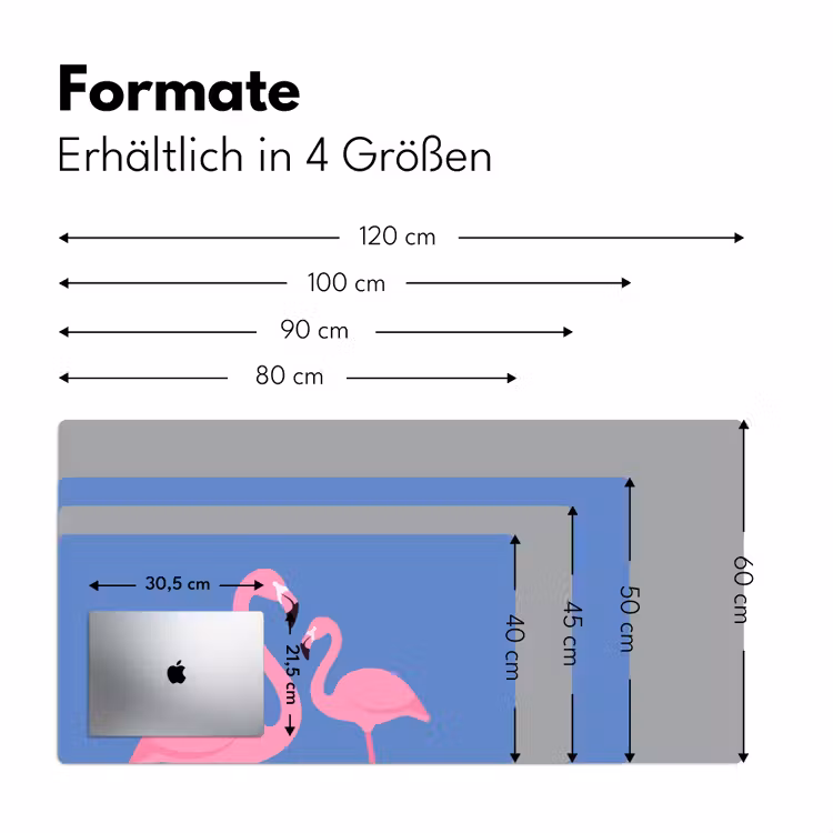 Schreibtischunterlage - Vogel – Paar – Tiere – Modern – Rosa - Vogel - Paar - Dieren - Modern - Roze Muismat XXL klein