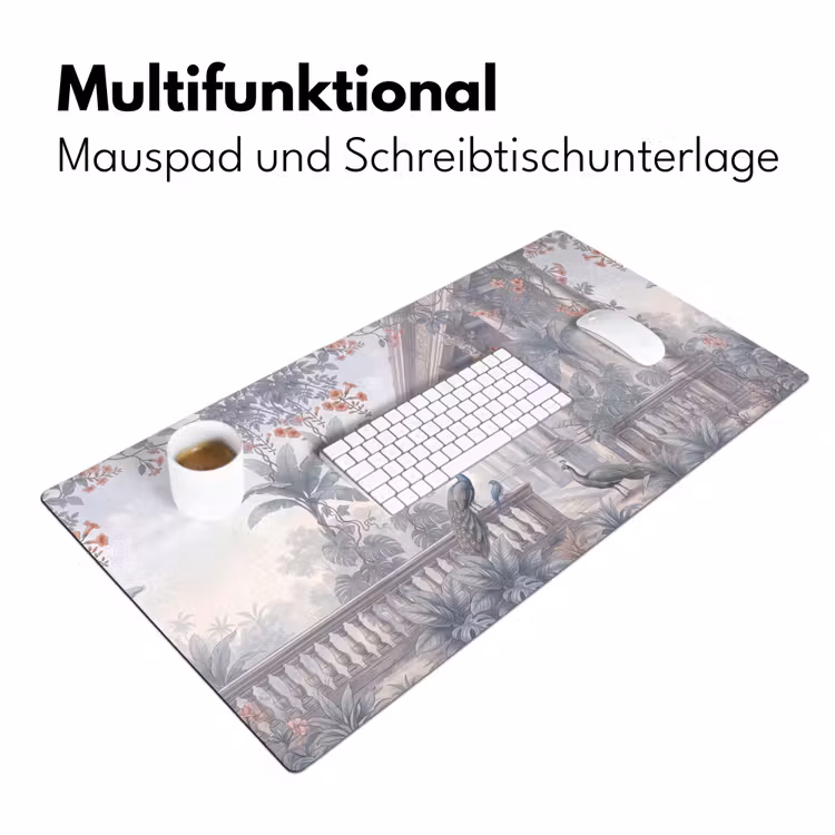 Vogel - Pauw - Architectuur - Klassiek - Groen Muismat XXL klein -ysfeer4_duits