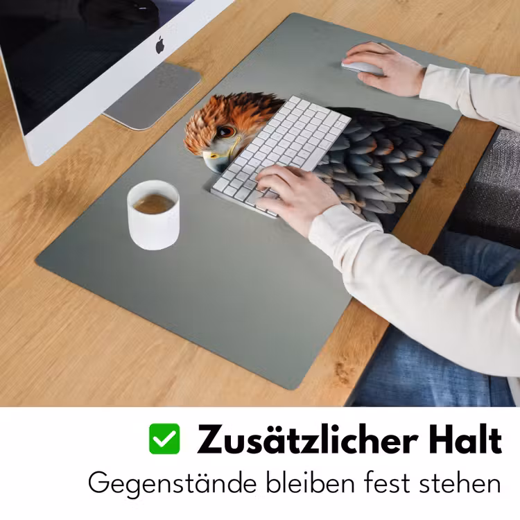 Vogel - Realistisch - Veren - Bruin Muismat XXL klein -ysfeer3_duits