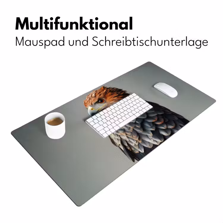 Vogel - Realistisch - Veren - Bruin Muismat XXL klein -ysfeer4_duits