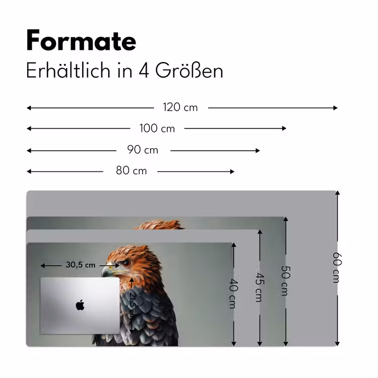 Vogel - Realistisch - Veren - Bruin Muismat XXL klein -ysfeer5_duits