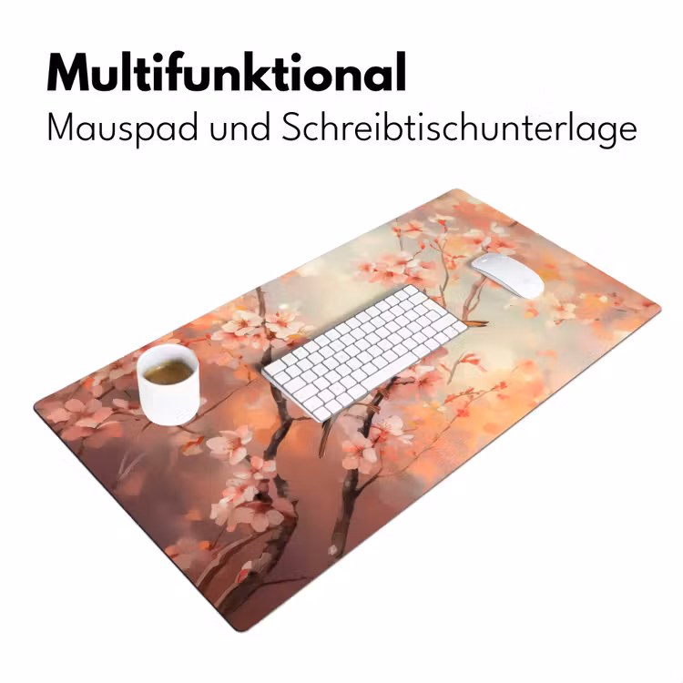 Vogels - Romantic - Bloesemtak Muismat XXL klein -ysfeer4_duits