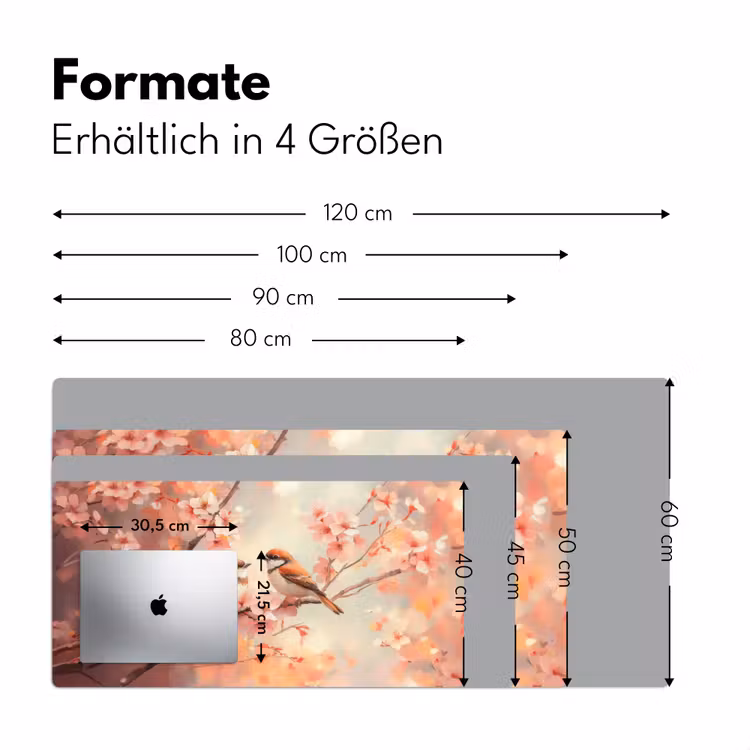 Vogels - Romantic - Bloesemtak Muismat XXL klein -ysfeer5_duits
