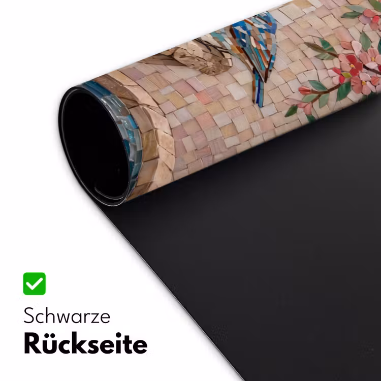 Vogel - fontein - mozaiek - kleurrijk - dieren Muismat XXL klein -ysfeer2_duits