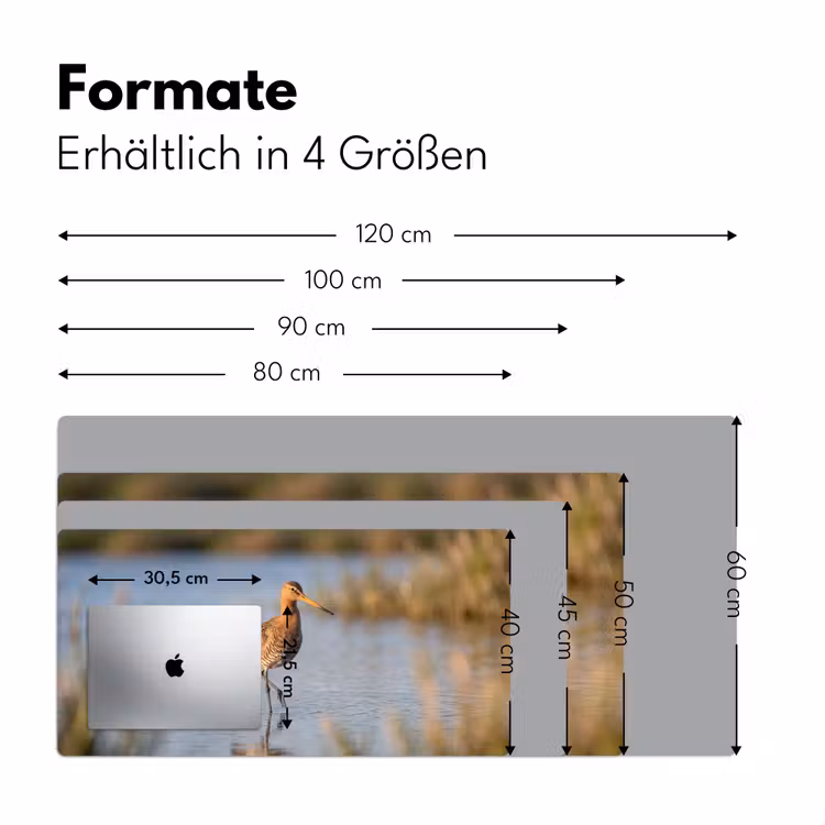 Vogel - Steltloper - Water - Natuur Muismat XXL klein -ysfeer5_duits