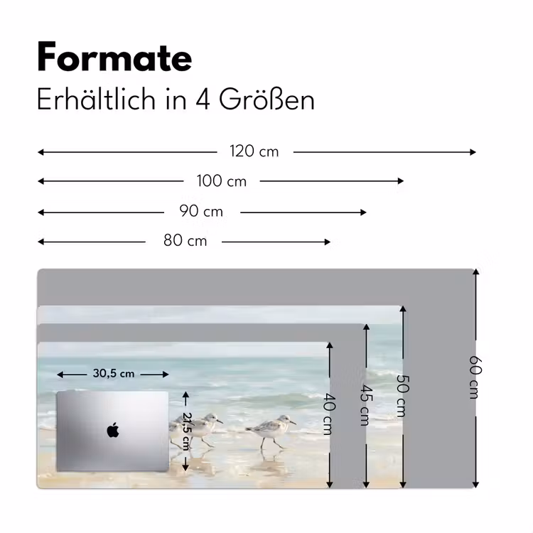 Vogels - Strand - Zee Muismat XXL klein -ysfeer5_duits