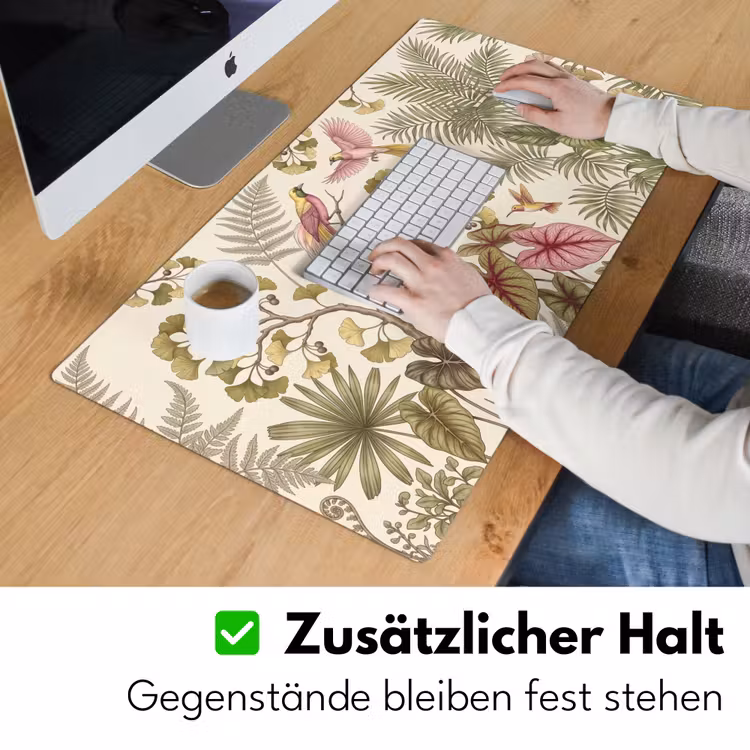Vogels - Tropisch - Botanisch - Roze Muismat XXL klein -ysfeer3_duits