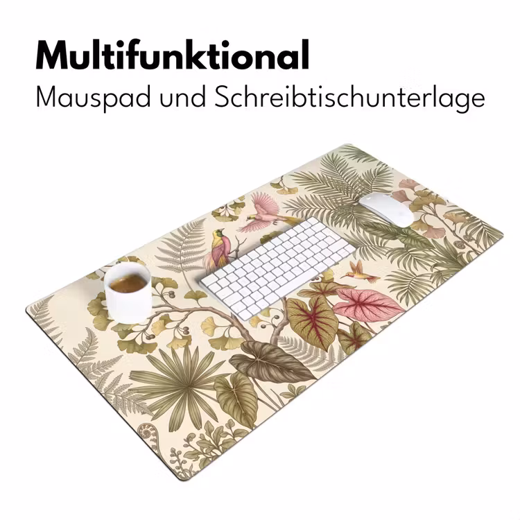 Vogels - Tropisch - Botanisch - Roze Muismat XXL klein -ysfeer4_duits