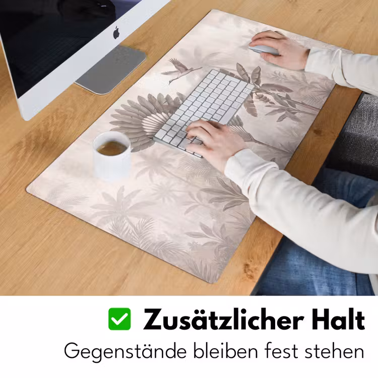 Vogel - Tropisch - Jungle - Natuur - Beige Muismat XXL klein -ysfeer3_duits