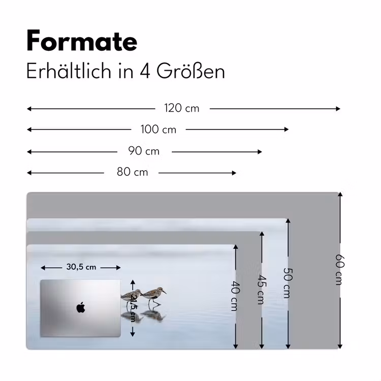 Vogels - Water - Grijs Muismat XXL klein -ysfeer5_duits
