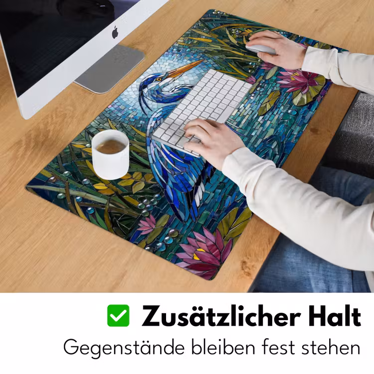Vogel - Water - Natuur - Abstract - Blauw Muismat XXL klein -ysfeer3_duits
