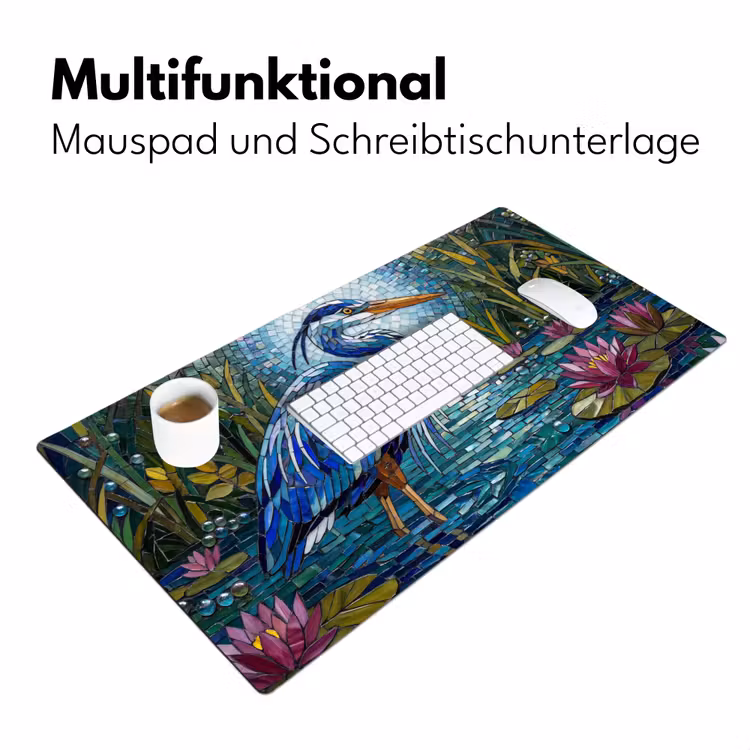 Vogel - Water - Natuur - Abstract - Blauw Muismat XXL klein -ysfeer4_duits