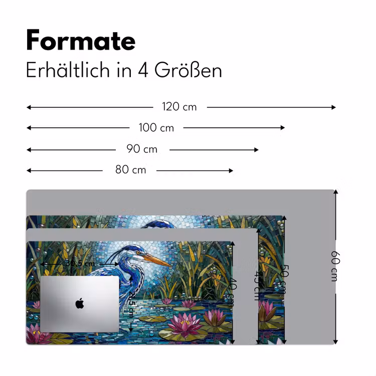 Vogel - Water - Natuur - Abstract - Blauw Muismat XXL klein -ysfeer5_duits