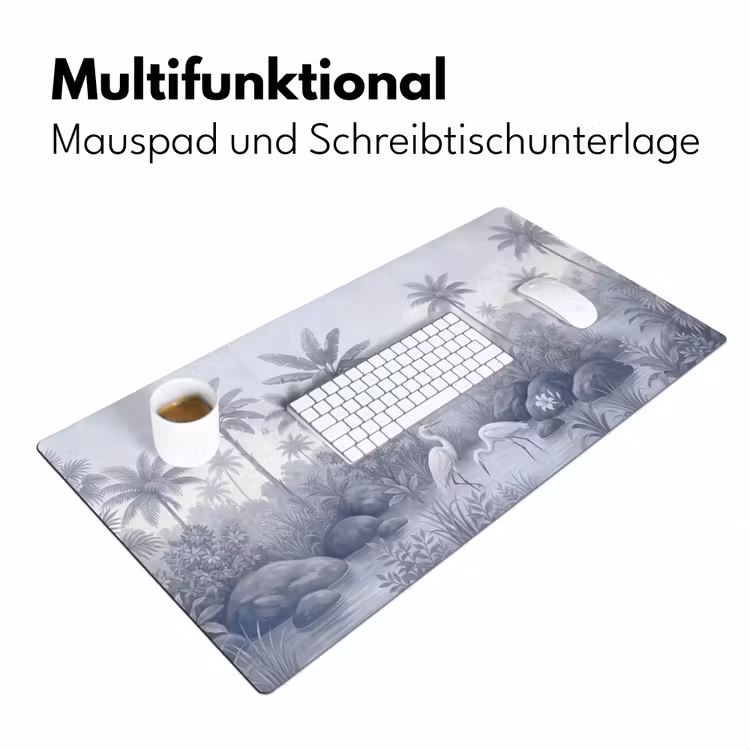 Vogel - Water - Tropisch - Natuur - Blauw Muismat XXL klein -ysfeer4_duits