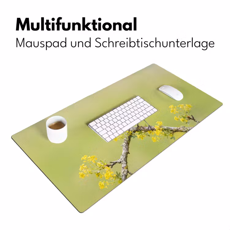 Vogel - Tak - Natuur - Kleurrijk Muismat XXL klein -ysfeer4_duits