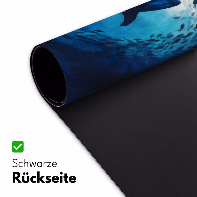 Walvis - Vissen - Donkerblauw Muismat XXL klein -ysfeer2_duits