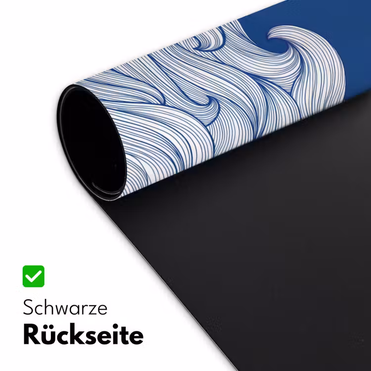 Walvis - Staart - Golven - Lijntekening - Blauw Muismat XXL klein -ysfeer2_duits