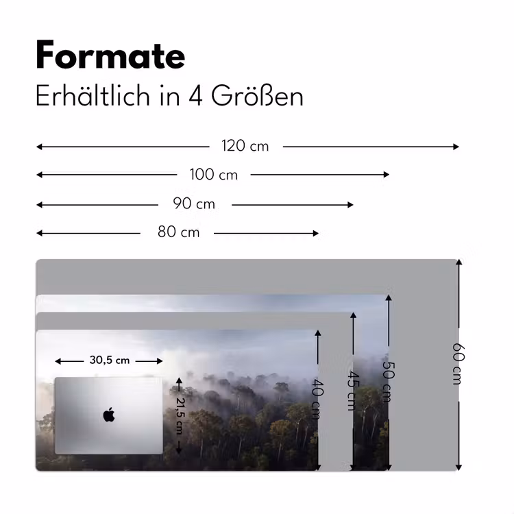 Bos - Mist - Natuur - Groen Muismat XXL klein -ysfeer5_duits