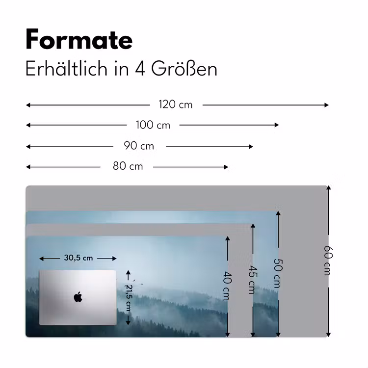 Bos - Mist - Vogels - Natuur - Groen Muismat XXL klein -ysfeer5_duits