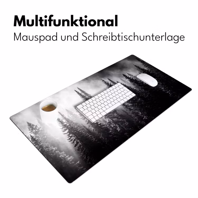 Bos - Mist - Winter - Monochroom - Natuur Muismat XXL klein -ysfeer4_duits