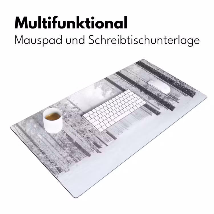 Bos - Sneeuw - Pad - Winter - Stilte Muismat XXL klein -ysfeer4_duits