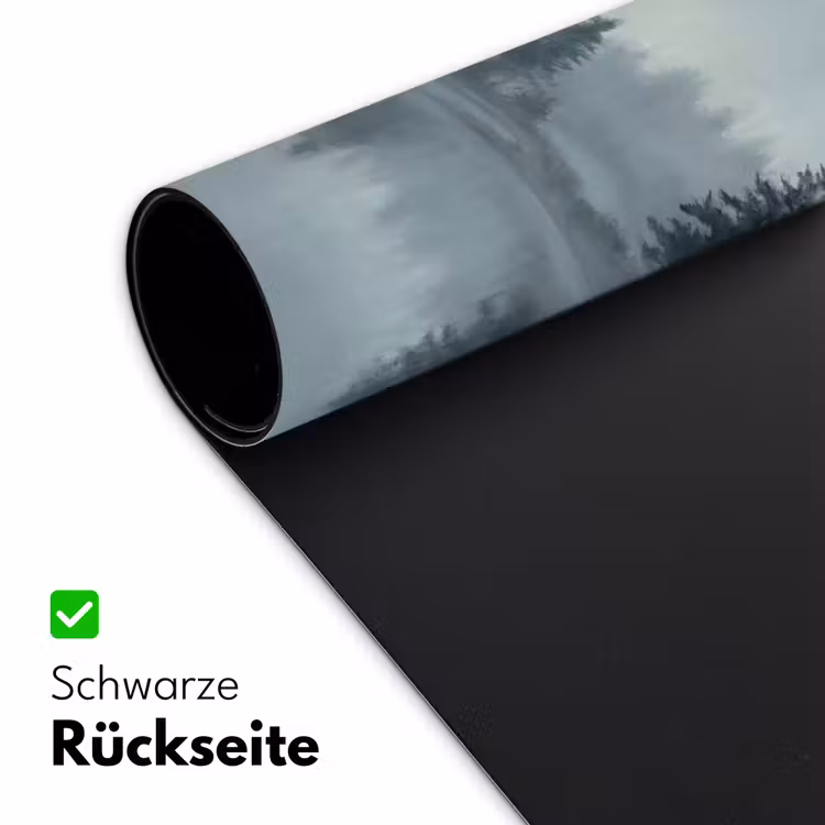 Bos - Meer - Mist - Natuur - Grijs Muismat XXL klein -ysfeer2_duits