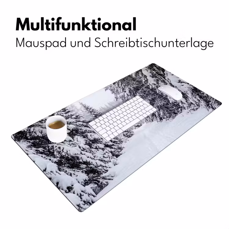 Bos - Winter - Sneeuw - Pad - Natuur Muismat XXL klein -ysfeer4_duits
