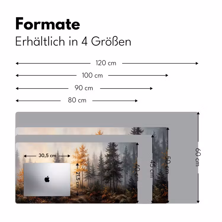 Bospad - Herfstbladeren - Natuur - Schilderachtig - Oranje Muismat XXL klein -ysfeer5_duits