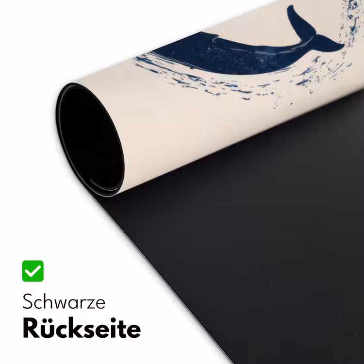 Walvissen - Spetters - Cirkel - Donkerblauw Muismat XXL klein -ysfeer2_duits