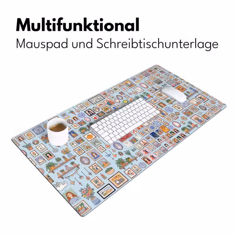Wanddecoratie - Collectie - Huis - Illustratief - Kleurrijk Muismat XXL klein -ysfeer4_duits