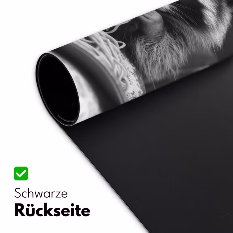 Wasbeer - Cute - Pasta - Tafelkleed - Zwart - Wit Muismat XXL klein -ysfeer2_duits
