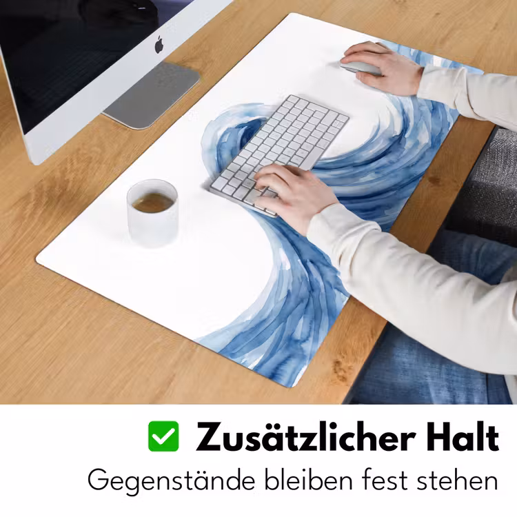 Water - Beweging - Natuur - Modern - Blauw Muismat XXL klein -ysfeer3_duits