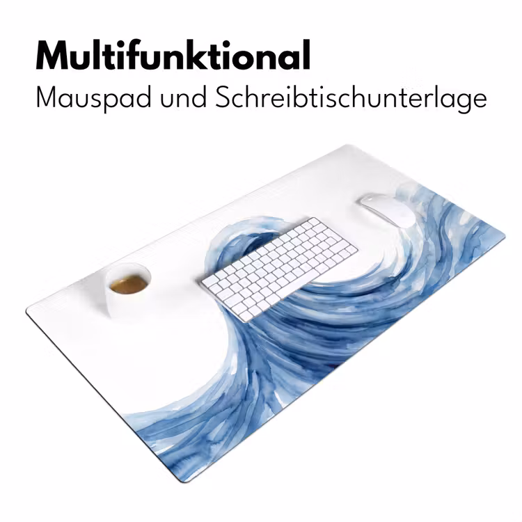 Water - Beweging - Natuur - Modern - Blauw Muismat XXL klein -ysfeer4_duits