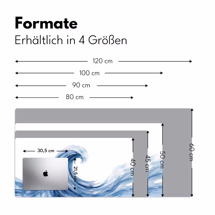 Water - Beweging - Natuur - Modern - Blauw Muismat XXL klein -ysfeer5_duits