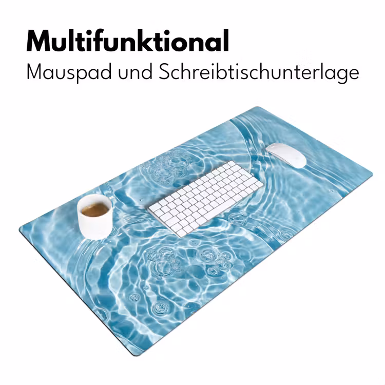 Water - Blauw - bubbels Muismat XXL klein -ysfeer4_duits