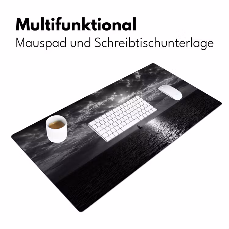 Water - Boot - Lucht - Natuur - Zwart-wit Muismat XXL klein -ysfeer4_duits